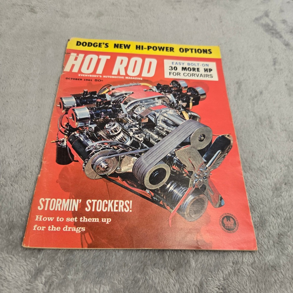 Vintage Hot Rod Magazine October 1961 Stormin Stockers Dodge Corvair Racing